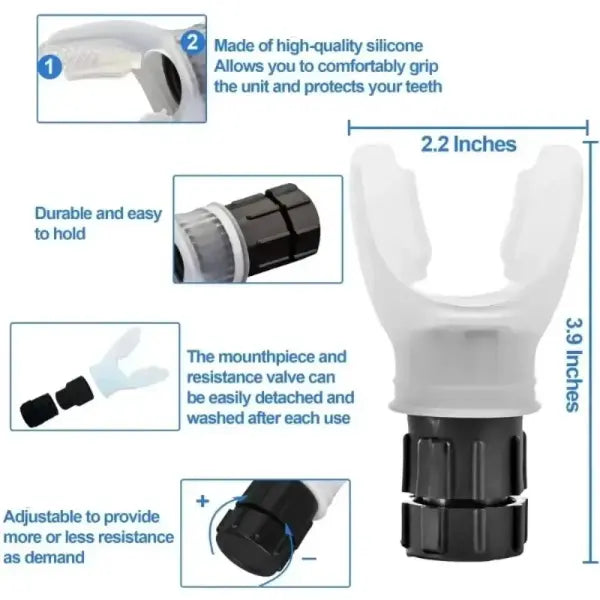 Breathing Exerciser Device for Unisex Adjustable Resistances Cardio Training