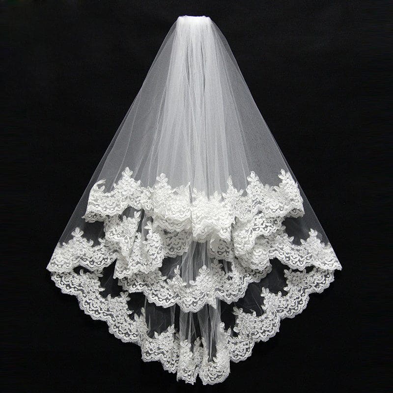 Bridal veil wedding dress accessories - White