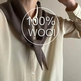 British Korean Triangle Knitted Scarf 100% Wool Winter Warmth