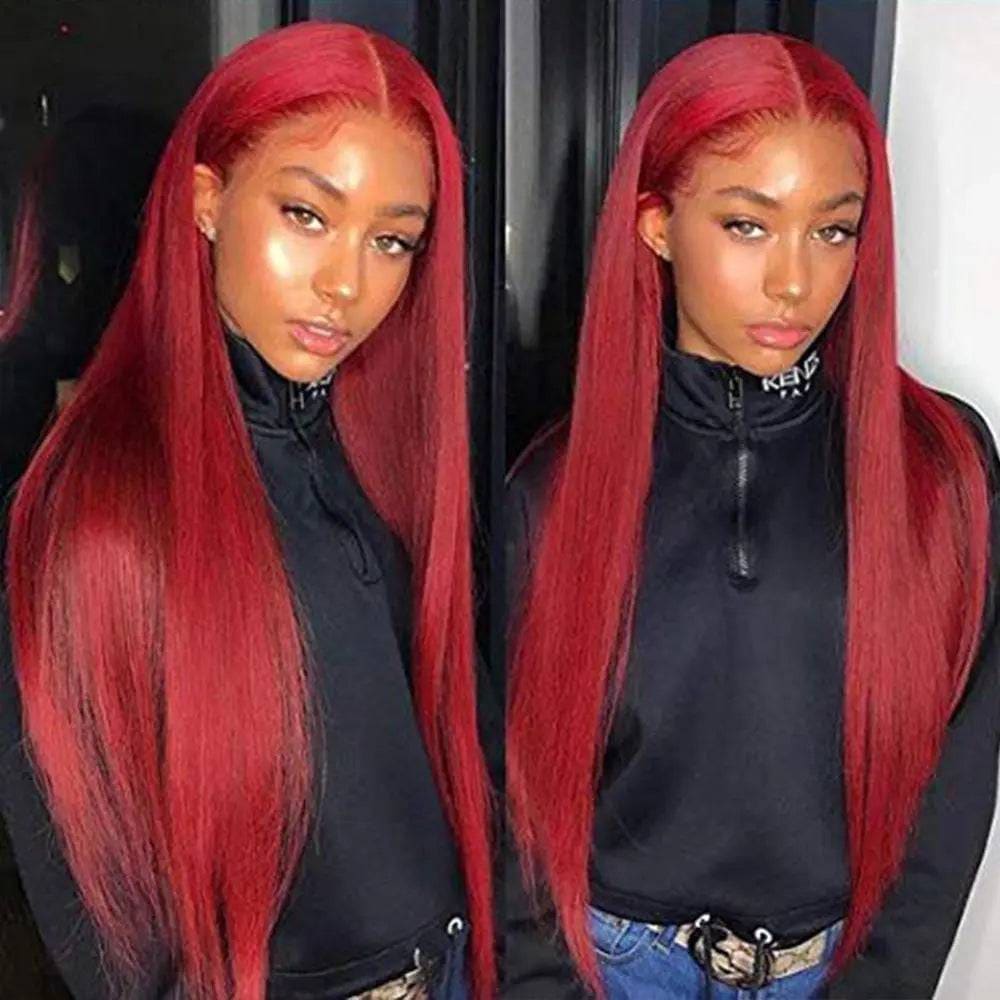 Burgundy lace front wigs