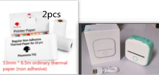 Phomemo T02 Portable Bluetooth Thermal Label Printer - Greenset3. / USB