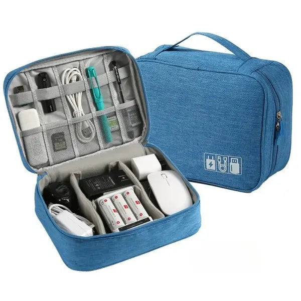 Cable Storage Bag Electronic Organizer Waterproof Portable Travel Pouch