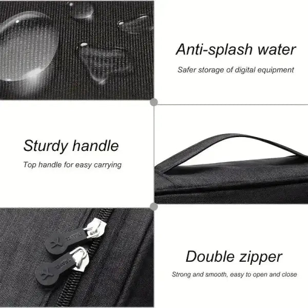 Cable Storage Bag Electronic Organizer Waterproof Portable Travel Pouch