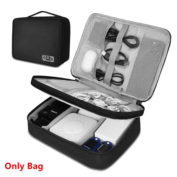 Cable Storage Bag Electronic Organizer Waterproof Portable Travel Pouch
