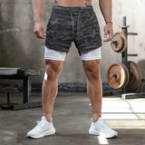 Camo Running Shorts Men Gym Sports Shorts 2 In 1 Quick Dry Workout Training Gym Fitness Jogging Short Pants Summer Men