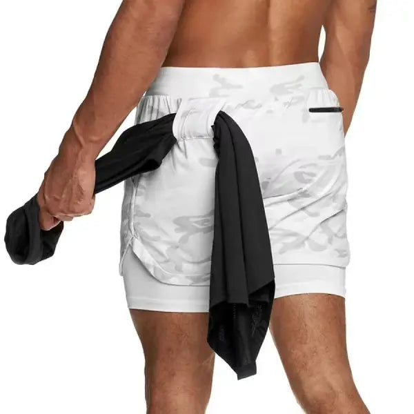 Camo Running Shorts Men Gym Sports Shorts 2 In 1 Quick Dry Workout Training Gym Fitness Jogging Short Pants Summer Men