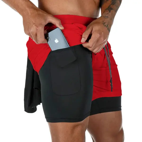 Camo Running Shorts Men Gym Sports Shorts 2 In 1 Quick Dry Workout Training Gym Fitness Jogging Short Pants Summer Men