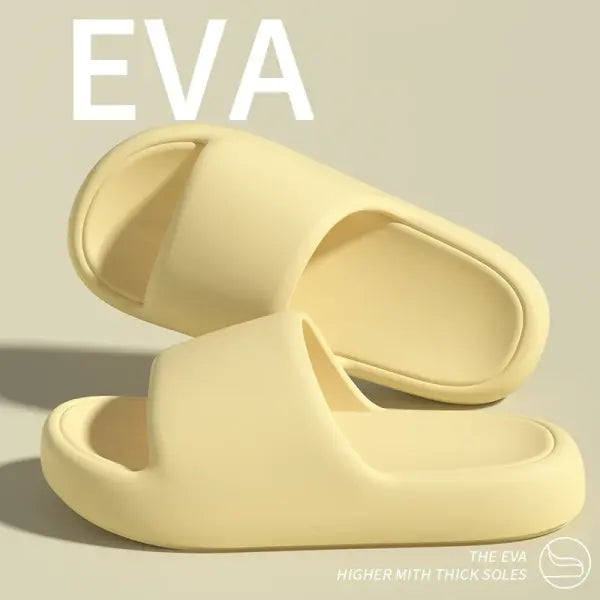 Candy Colors EVA Platform Slides Soft Sole Summer Beach Sandals - YELLOW / 38-39