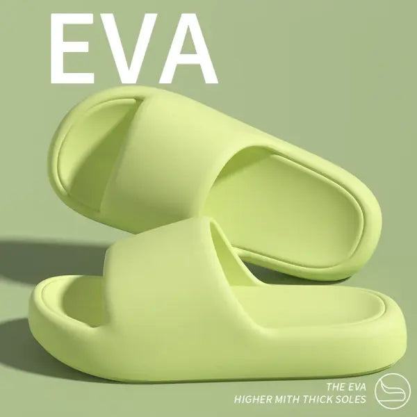 Candy Colors EVA Platform Slides Soft Sole Summer Beach Sandals - green / 36-37