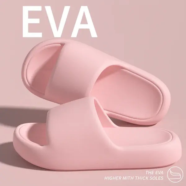 Candy Colors EVA Platform Slides Soft Sole Summer Beach Sandals - Pink / 36-37