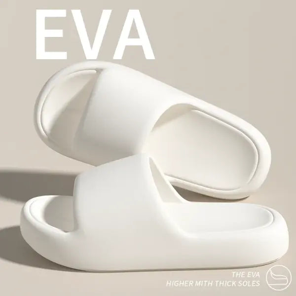 Candy Colors EVA Platform Slides Soft Sole Summer Beach Sandals - WHITE / 36-37