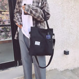 Canvas Square Vertical Women Backpack with Three Shoulder Straps