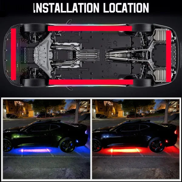 Car Flexible Underglow LED Strip Lights with Remote App Control