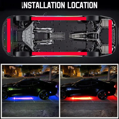 Car Flexible Underglow LED Strip Lights with Remote App Control