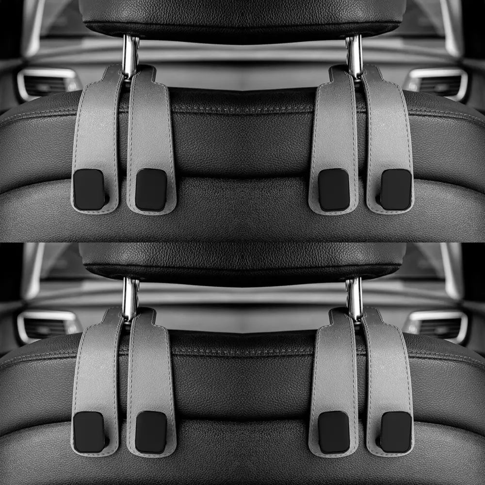 Car Headrest Hooks Hanger for Bags Seat Back Organizer Holder Clips Auto Fastener Hooks Car St - grey 4 pcs