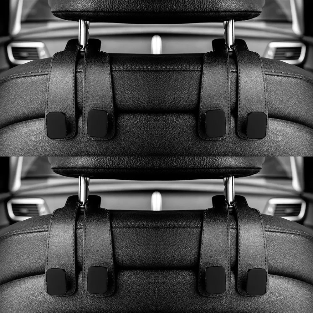 Car Headrest Hooks Hanger for Bags Seat Back Organizer Holder Clips Auto Fastener Hooks Car St - black 4 pcs