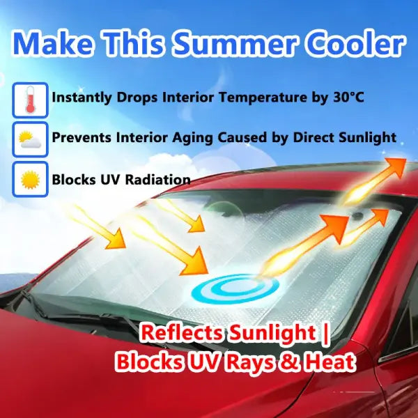 Car Sun Visor Set Heat Insulating Material Complete Protection - 140x70