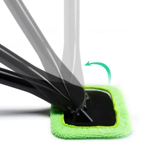 Car Window Cleaner Brush Kit – Microfiber Windshield Wiper with Long Handle & Reusable Cloth Pad - Himpall