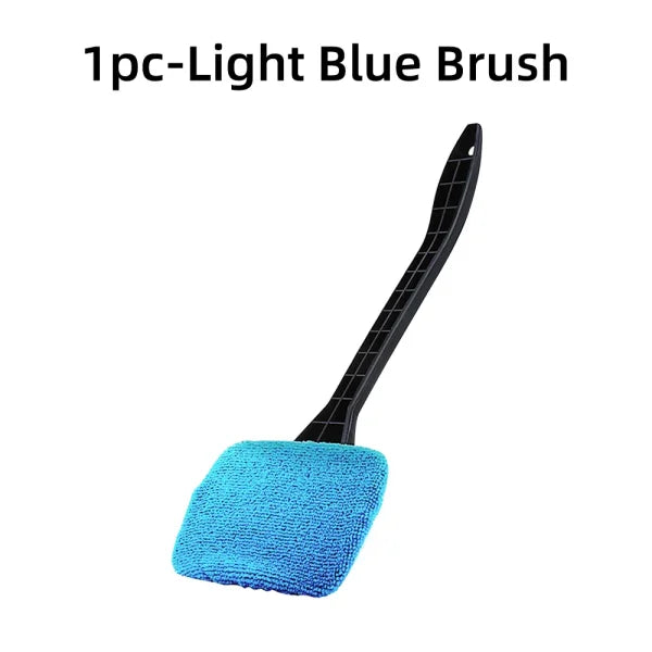 Car Window Cleaner Brush Kit – Microfiber Windshield Wiper with Long Handle & Reusable Cloth Pad - Himpall
