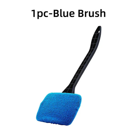 Car Window Cleaner Brush Kit – Microfiber Windshield Wiper with Long Handle & Reusable Cloth Pad - Himpall