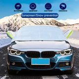Car Windshield Sun Shade – Reflective Aluminum Cover for Snow Ice Frost Rain & Dust Protection (Universal Fit)