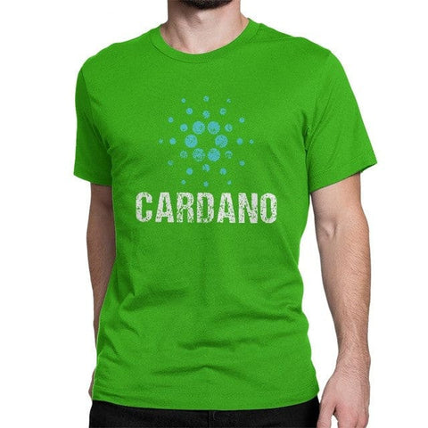 Cardano Ada Logo Cryptos Vintage T Shirts Men Cotton - Green / 2XL