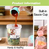 Carry Breakfast Cup Salad Cups Portable Yogurt Cereal Oatmeal Snacks Parfait Containers Salad Dressing Holders with Lid