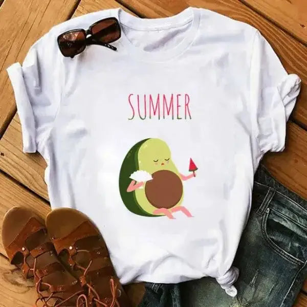 Cartoon Avocado T-Shirt for Trendy and Quirky Avocado Apparel - Himpall