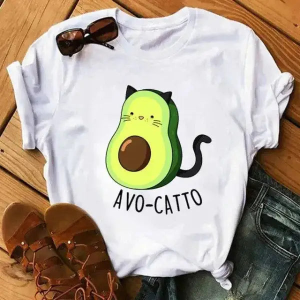 Cartoon Avocado T-Shirt for Trendy and Quirky Avocado Apparel - Himpall