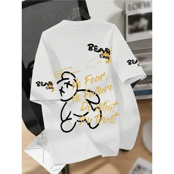 Cartoon Bear Print Cotton T Shirt Casual Summer Style - L / DTKG23ET13AI / China Mainland