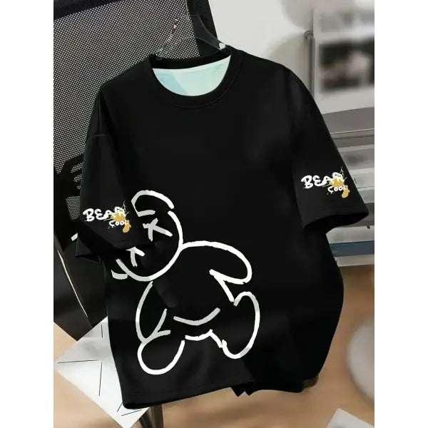 Cartoon Bear Print Cotton T Shirt Casual Summer Style - XL / DTKG23ET14V3 / China Mainland
