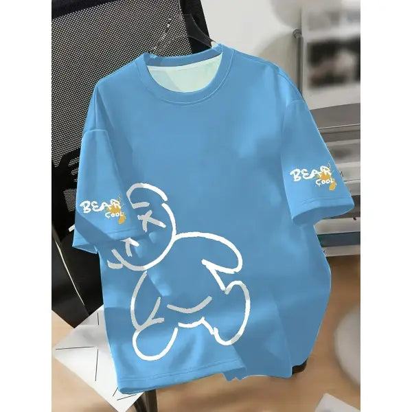 Cartoon Bear Print Cotton T Shirt Casual Summer Style - XL / DTKG23ET15L1 / China Mainland