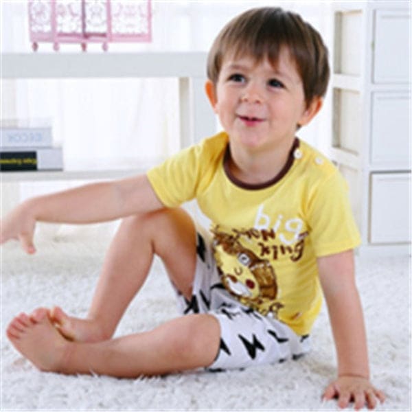 Cartoon Clothing Baby Boy Summer Clothes T-shirt Baby Girl Casual Clothing Sets - Lion / 100cm