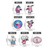 Cartoon Courage the Cowardly Dog Enamel Pin: Cute Pink Animal Brooch for Kids & Friends