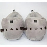Cartoon Full Covered Cat Slippers Warm Winter Slides Soft Plush Doll Indoor Cute Anime Bedroom Shoes For Man Woman Home