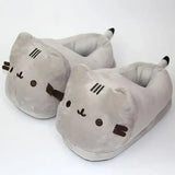 Cartoon Full Covered Cat Slippers Warm Winter Slides Soft Plush Doll Indoor Cute Anime Bedroom Shoes For Man Woman Home