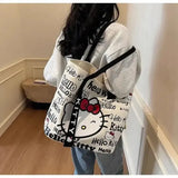 Takara Tomy Hello Kitty Shoulder Canvas Bag Anime Large Capacity Handbag