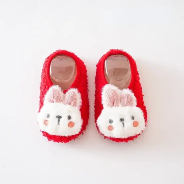 Cartoon Rabbit Baby Floor Socks Kids Plush Slippers Toddler Warm Shoes Children Soft Non-slip Prewalkers Indoor Home