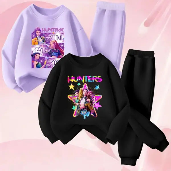 Cartoon Sets Girls Sweatshirt Multicolored Casual Pullover