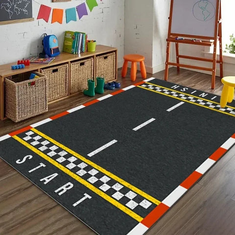 Cartoon Soccer Field Carpet - Anti-Slip Rug for Kids’ Bedroom & Living Room - 4 / 120x160cm