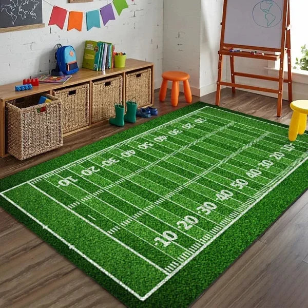 Cartoon Soccer Field Carpet - Anti-Slip Rug for Kids’ Bedroom & Living Room - 3 / 40x60cm