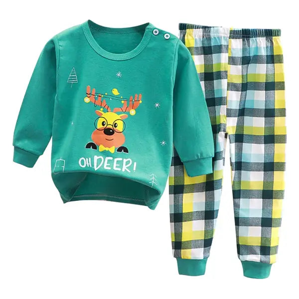Cartoon Unicorn Sleepwear Kids Pajama Set – Soft Warm Unisex Autumn PJs - EF43D0 / Size 110 (4-5Years)