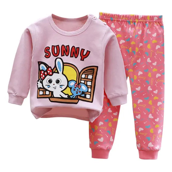 Cartoon Unicorn Sleepwear Kids Pajama Set – Soft Warm Unisex Autumn PJs - EF43G0 / Size 110 (4-5Years)