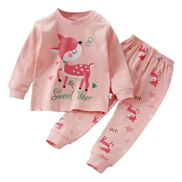 Cartoon Unicorn Sleepwear Kids Pajama Set – Soft Warm Unisex Autumn PJs - EF43L0 / Size 110 (4-5Years)