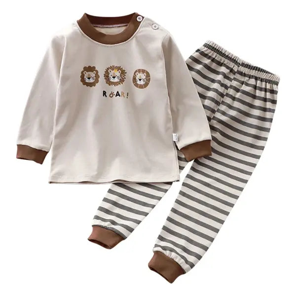 Cartoon Unicorn Sleepwear Kids Pajama Set – Soft Warm Unisex Autumn PJs - EF43Q0 / Size 110 (4-5Years)