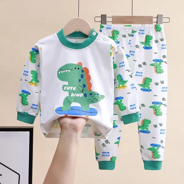 Cartoon Unicorn Sleepwear Kids Pajama Set – Soft Warm Unisex Autumn PJs