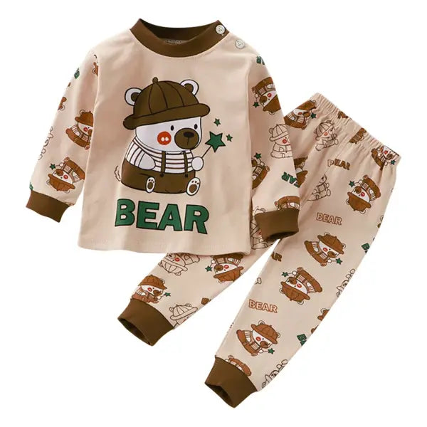 Cartoon Unicorn Sleepwear Kids Pajama Set – Soft Warm Unisex Autumn PJs - EF43M0 / Size 110 (4-5Years)