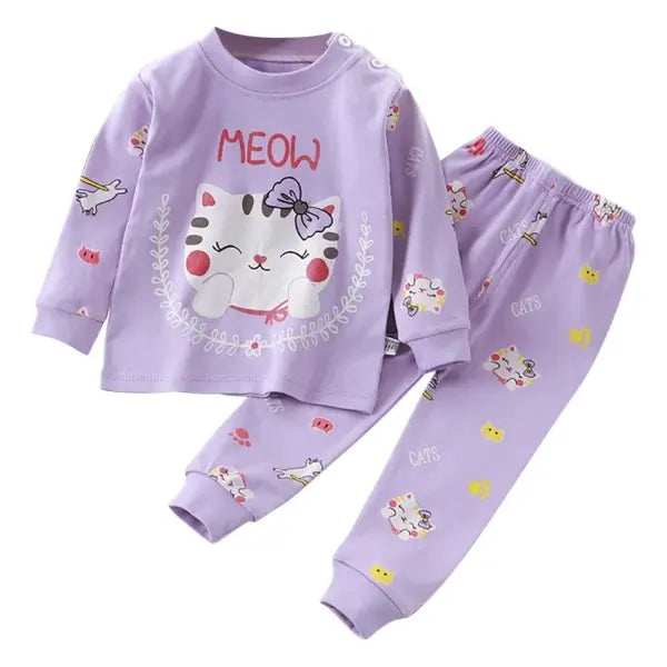 Cartoon Unicorn Sleepwear Kids Pajama Set – Soft Warm Unisex Autumn PJs - EF43K0 / Size 110 (4-5Years)