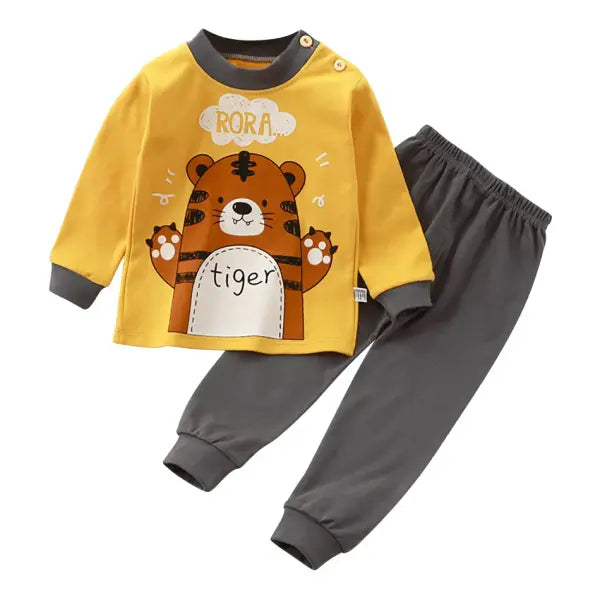 Cartoon Unicorn Sleepwear Kids Pajama Set – Soft Warm Unisex Autumn PJs - EF43A0 / Size 110 (4-5Years)