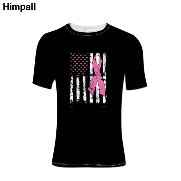 Men T- Shirts Tops Pink Ribbon Support